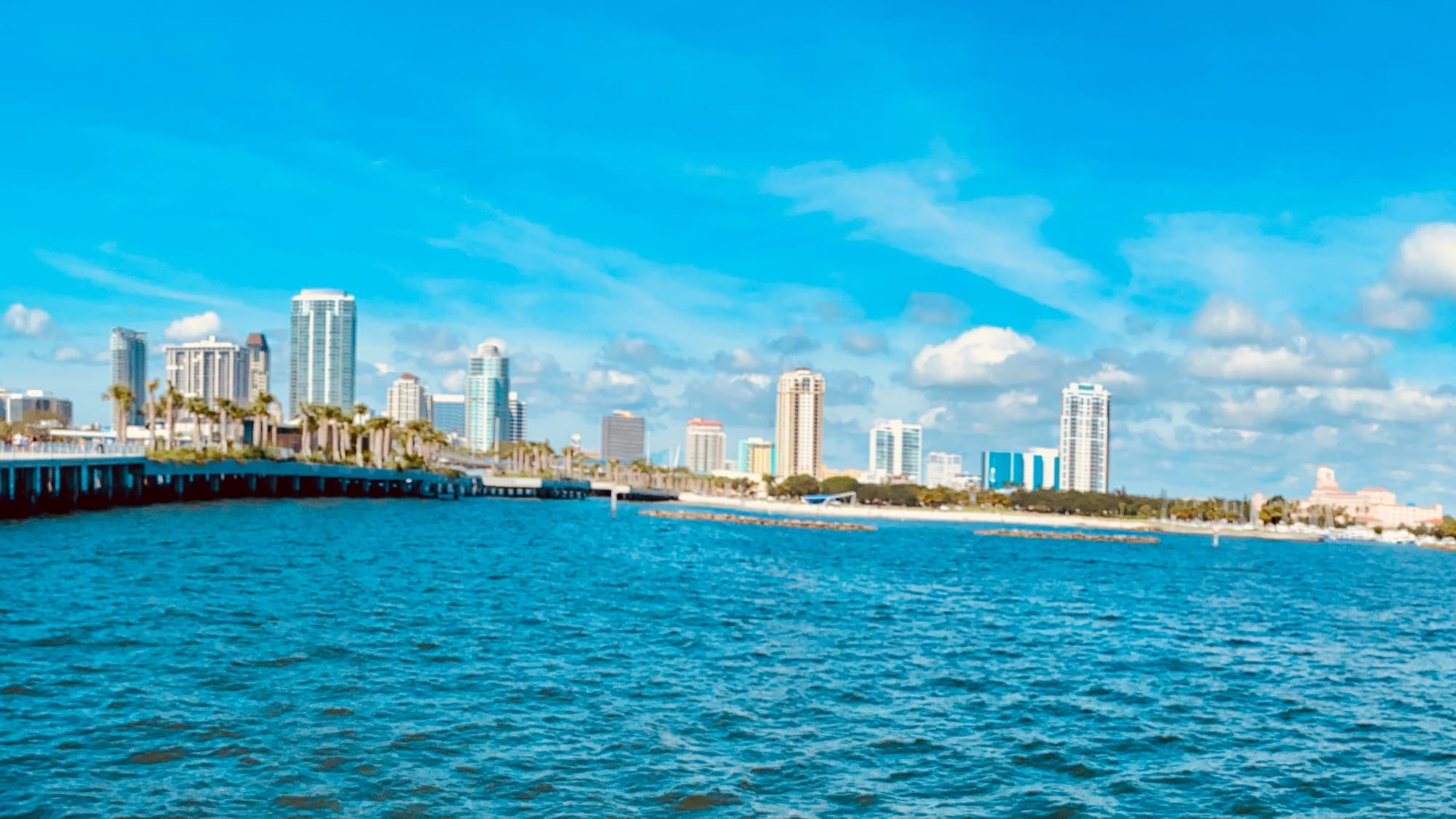 St. Petersburg waterfront skyline across the bay